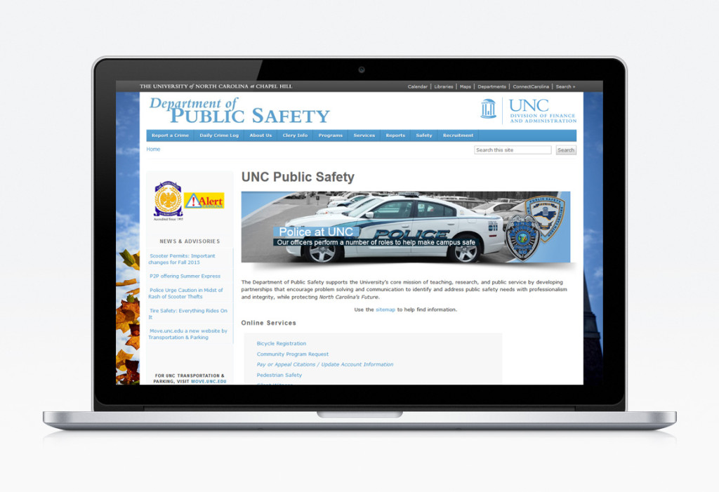 Current UNC Public Safety website